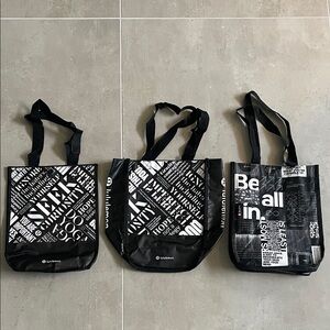 3 BLACK LULULEMON BAGS! Reusable Tote